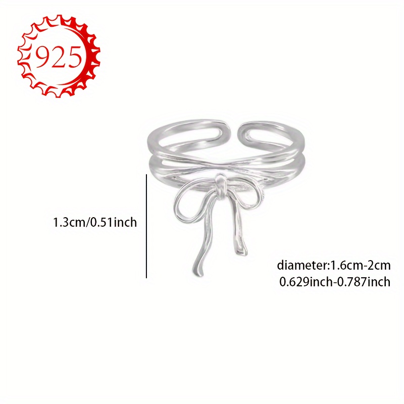925 Silver Hypoallergenic Rings Geometric Bow Cross Index Finger Tail Rings